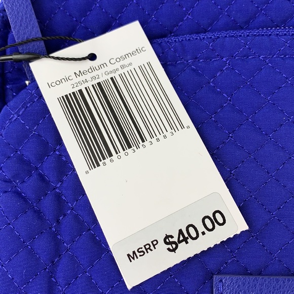 Vera Bradley Iconic Medium Cosmetic Gage Blue - Picture 7 of 8